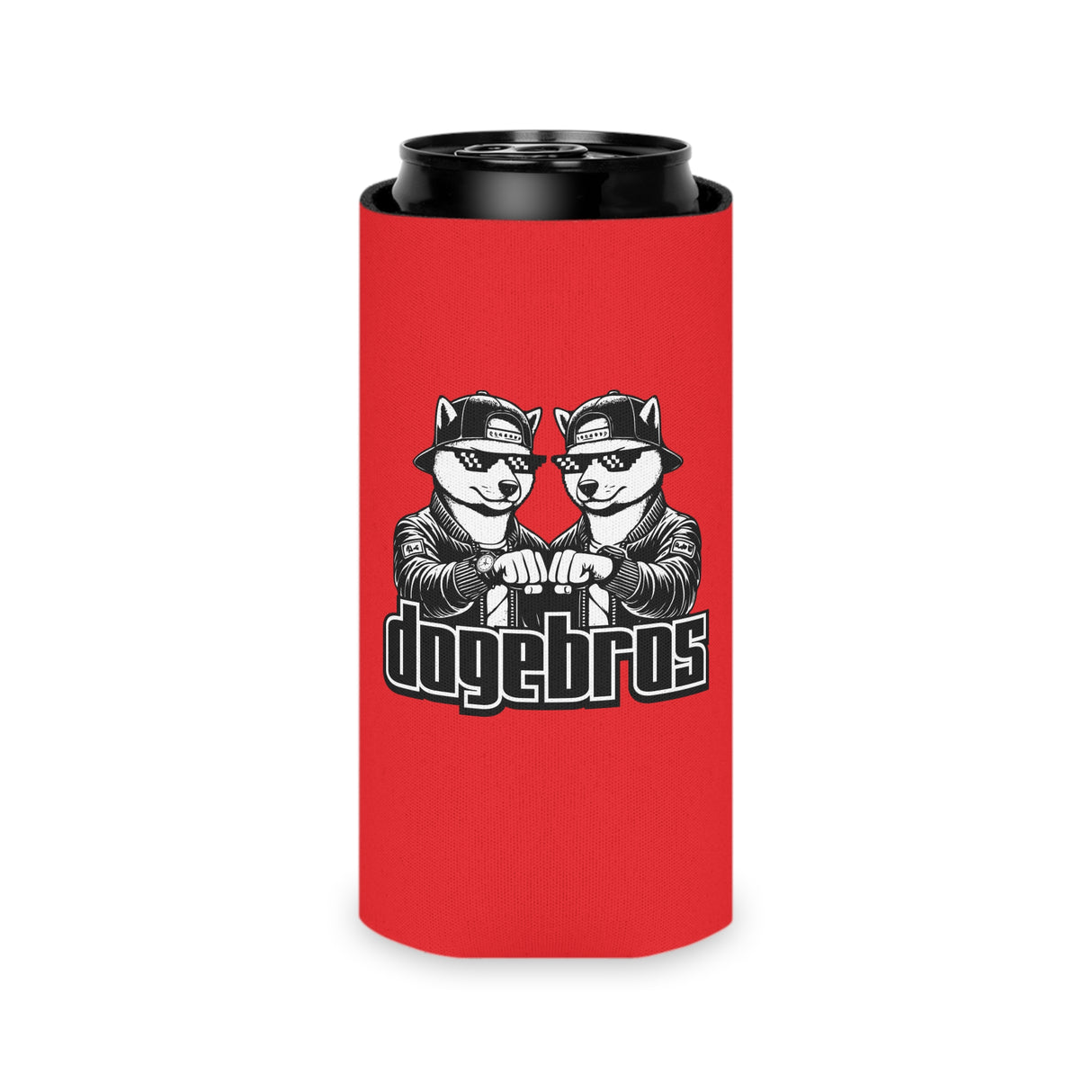 DOGEBROS Funny Can Cooler, Dog-Themed Party Favors, Perfect for BBQs, Tailgates, Gifts for Dog Lovers, Unique Drink Holder - RED