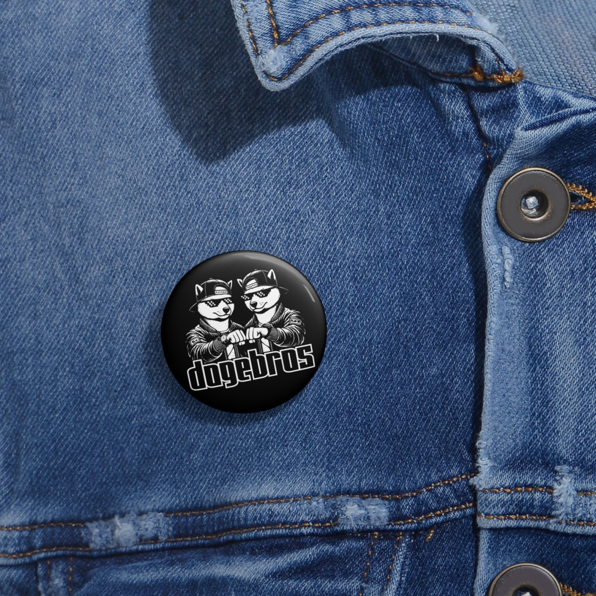 DOGEBROS Pin Buttons, Fun Badges for Gifts, Stylish Friends Accessories, Collectible Pins, Unique Party Favors - BLACK