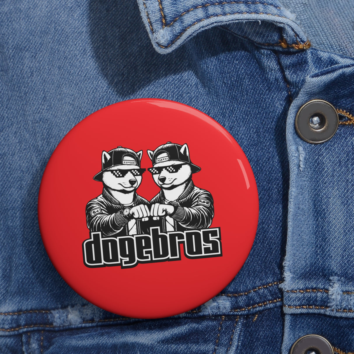 DOGEBROS Pin Buttons, Fun Badges for Gifts, Stylish Friends Accessories, Collectible Pins, Unique Party Favors - RED