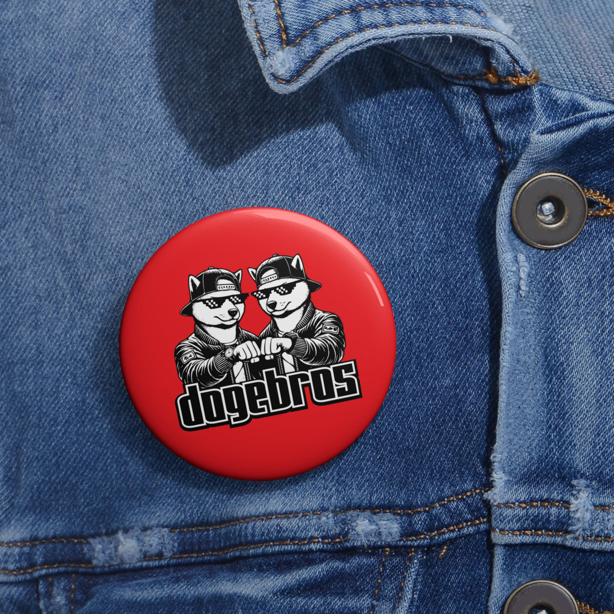 DOGEBROS Pin Buttons, Fun Badges for Gifts, Stylish Friends Accessories, Collectible Pins, Unique Party Favors - RED