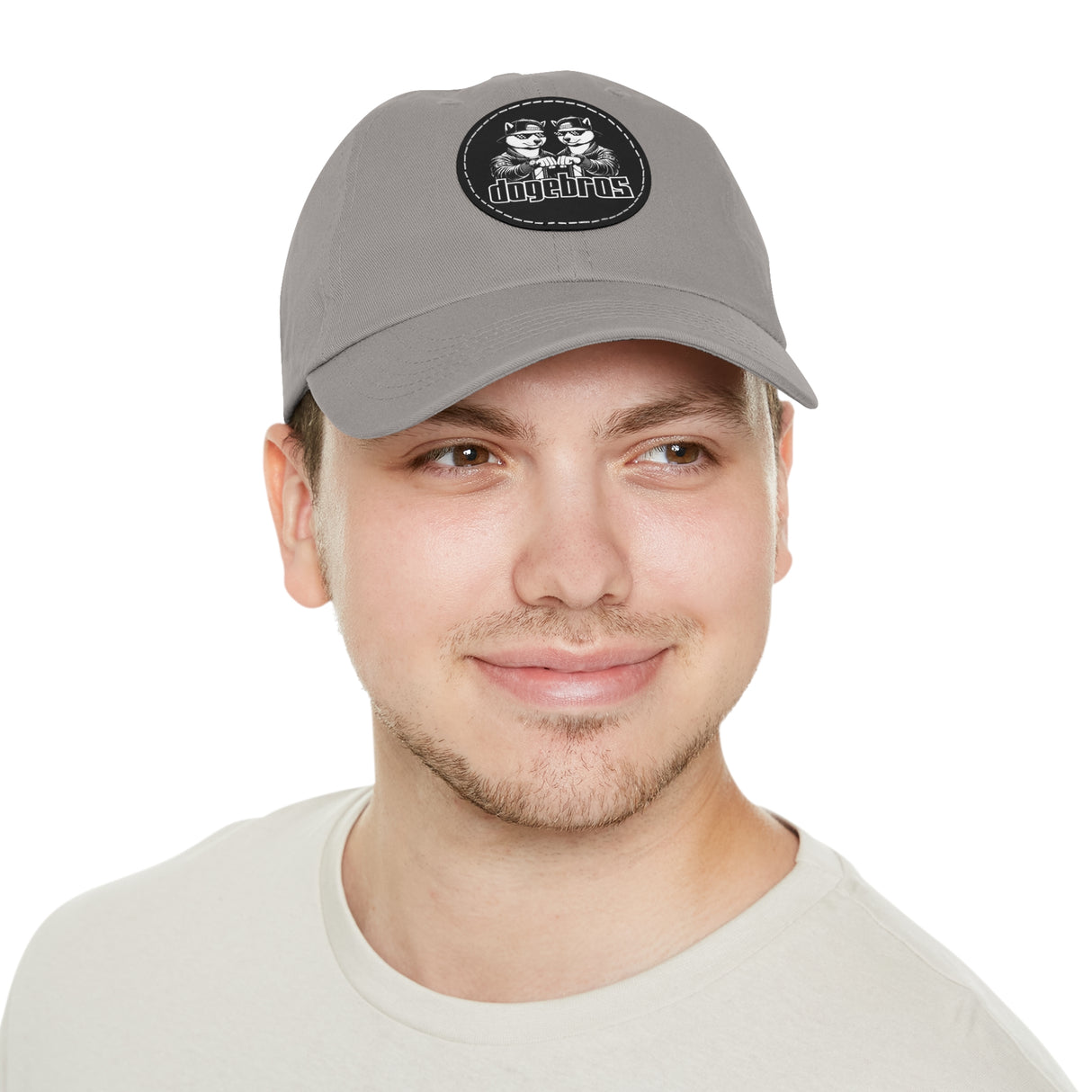 DOGEBROS Stylish Hat with Leather Patch, Casual Cap, Unique Gift for Dads, Trendy Accessories, Perfect for Everyday Wear or Special Occasions