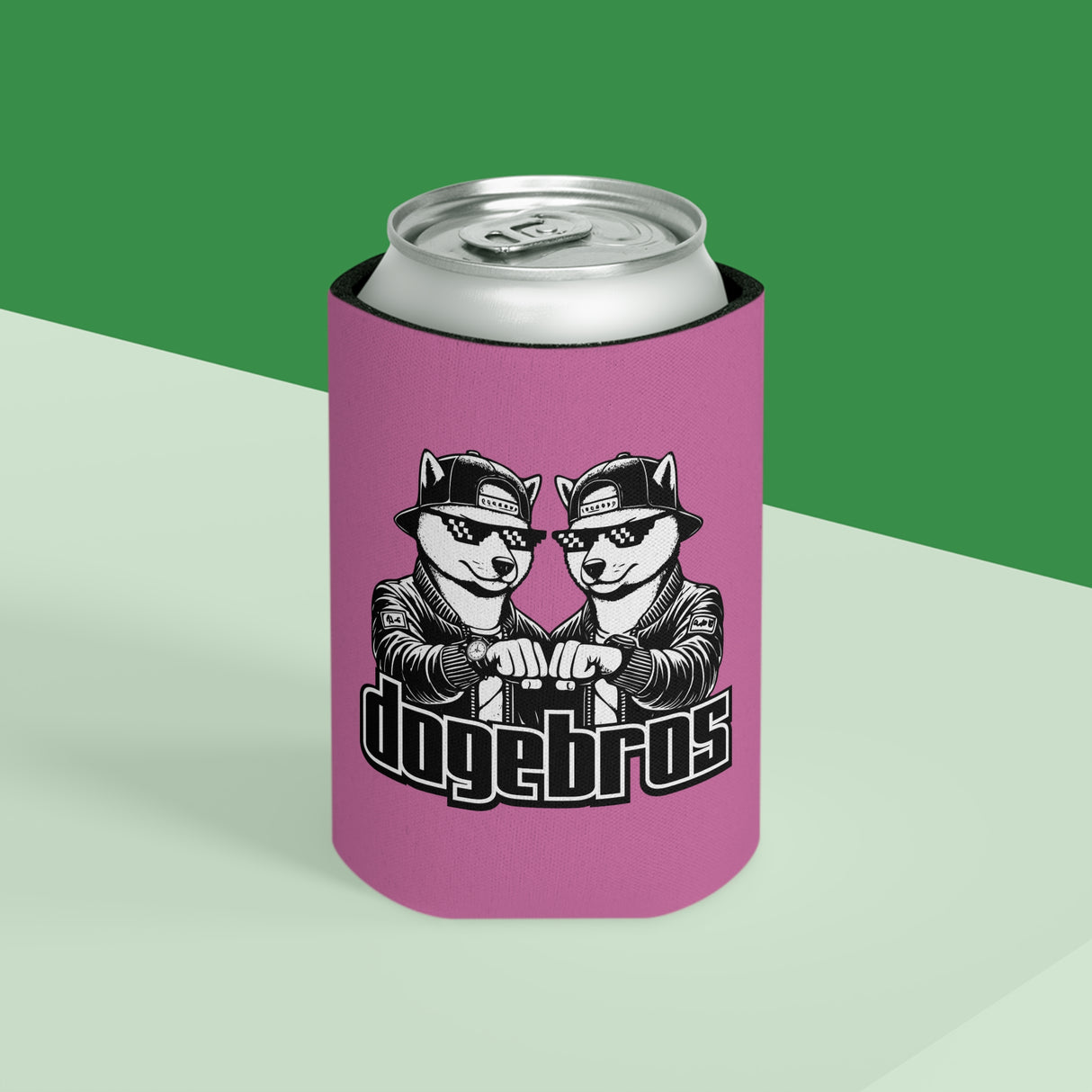 DOGEBROS Funny Can Cooler, Dog-Themed Party Favors, Perfect for BBQs, Tailgates, Gifts for Dog Lovers, Unique Drink Holder - LIGHT PINK