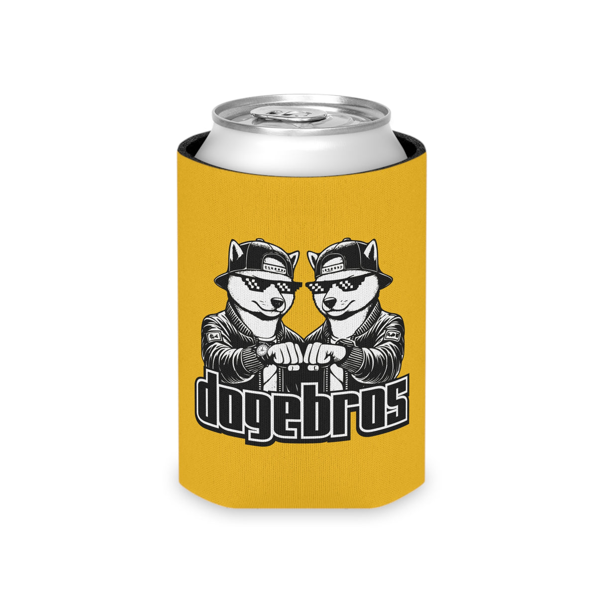 DOGEBROS Funny Can Cooler, Dog-Themed Party Favors, Perfect for BBQs, Tailgates, Gifts for Dog Lovers, Unique Drink Holder - YELLOW