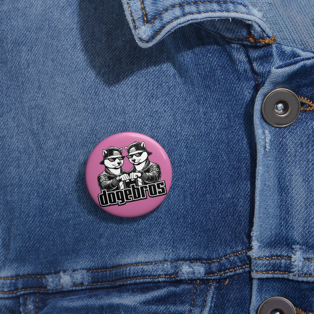 DOGEBROS Pin Buttons, Fun Badges for Gifts, Stylish Friends Accessories, Collectible Pins, Unique Party Favors - LIGHT PINK