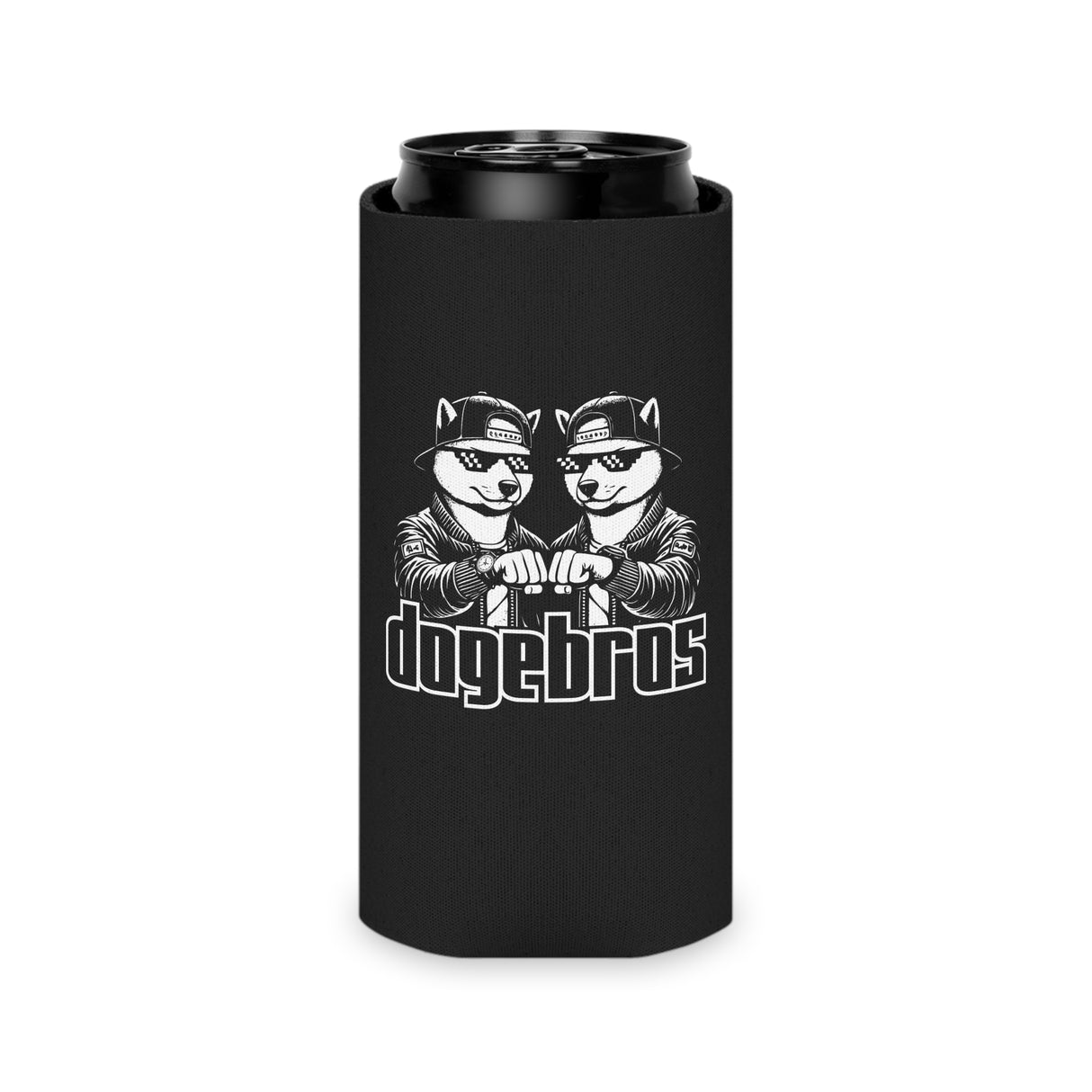 DOGEBROS Funny Can Cooler, Dog-Themed Party Favors, Perfect for BBQs, Tailgates, Gifts for Dog Lovers, Unique Drink Holder - BLACK