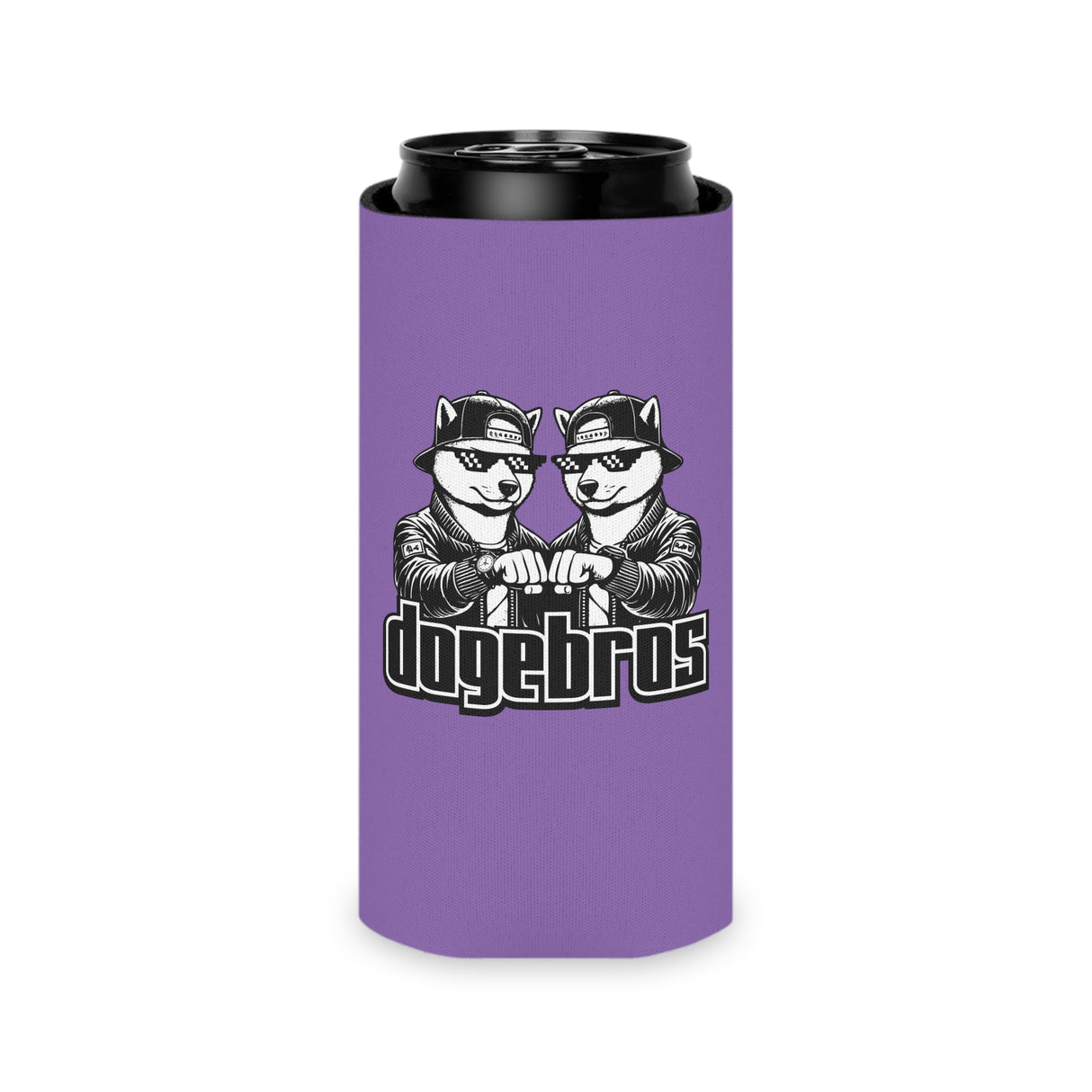 DOGEBROS Funny Can Cooler, Dog-Themed Party Favors, Perfect for BBQs, Tailgates, Gifts for Dog Lovers, Unique Drink Holder - LIGHT PURPLE