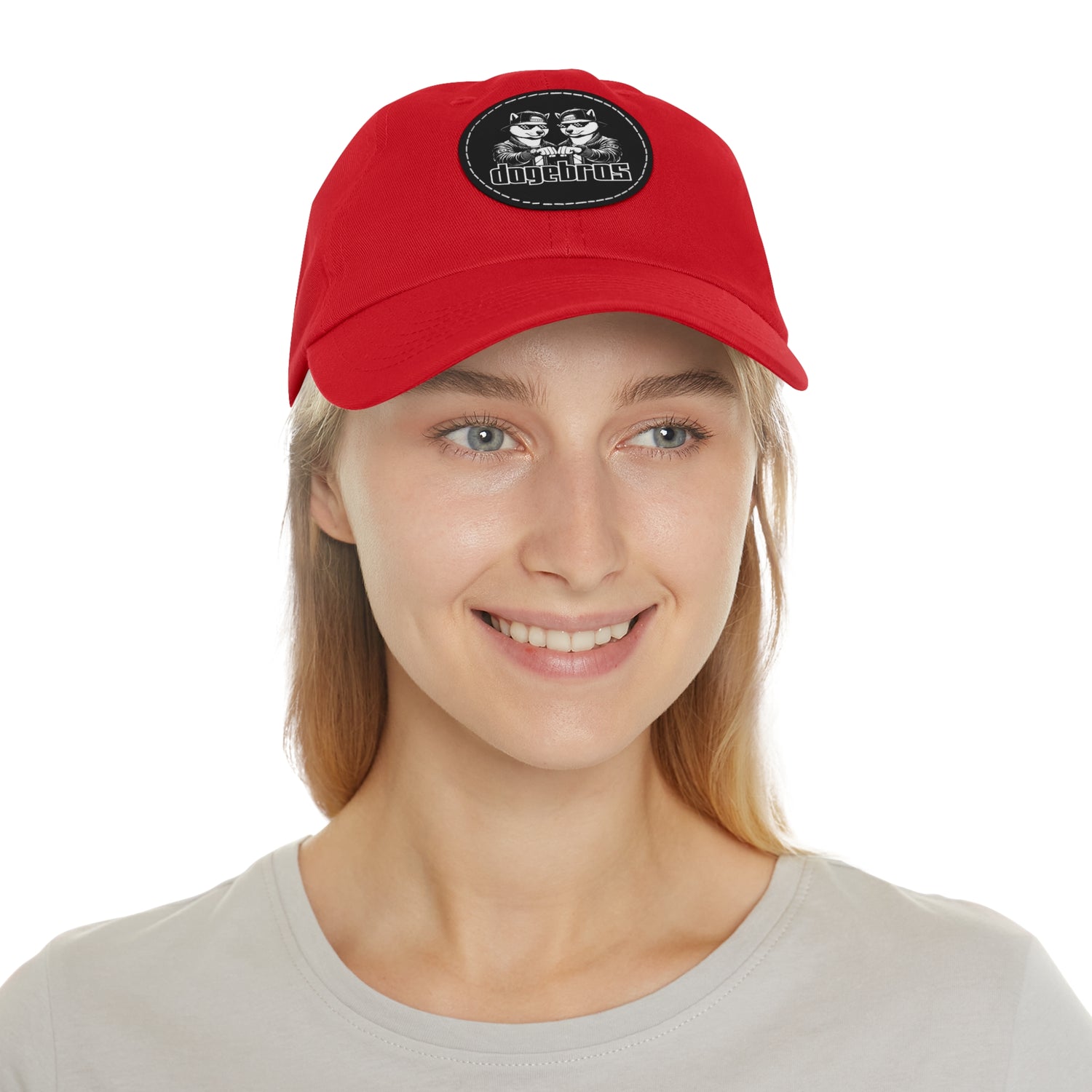 DOGEBROS Stylish Hat with Leather Patch, Casual Cap, Unique Gift for Dads, Trendy Accessories, Perfect for Everyday Wear or Special Occasions