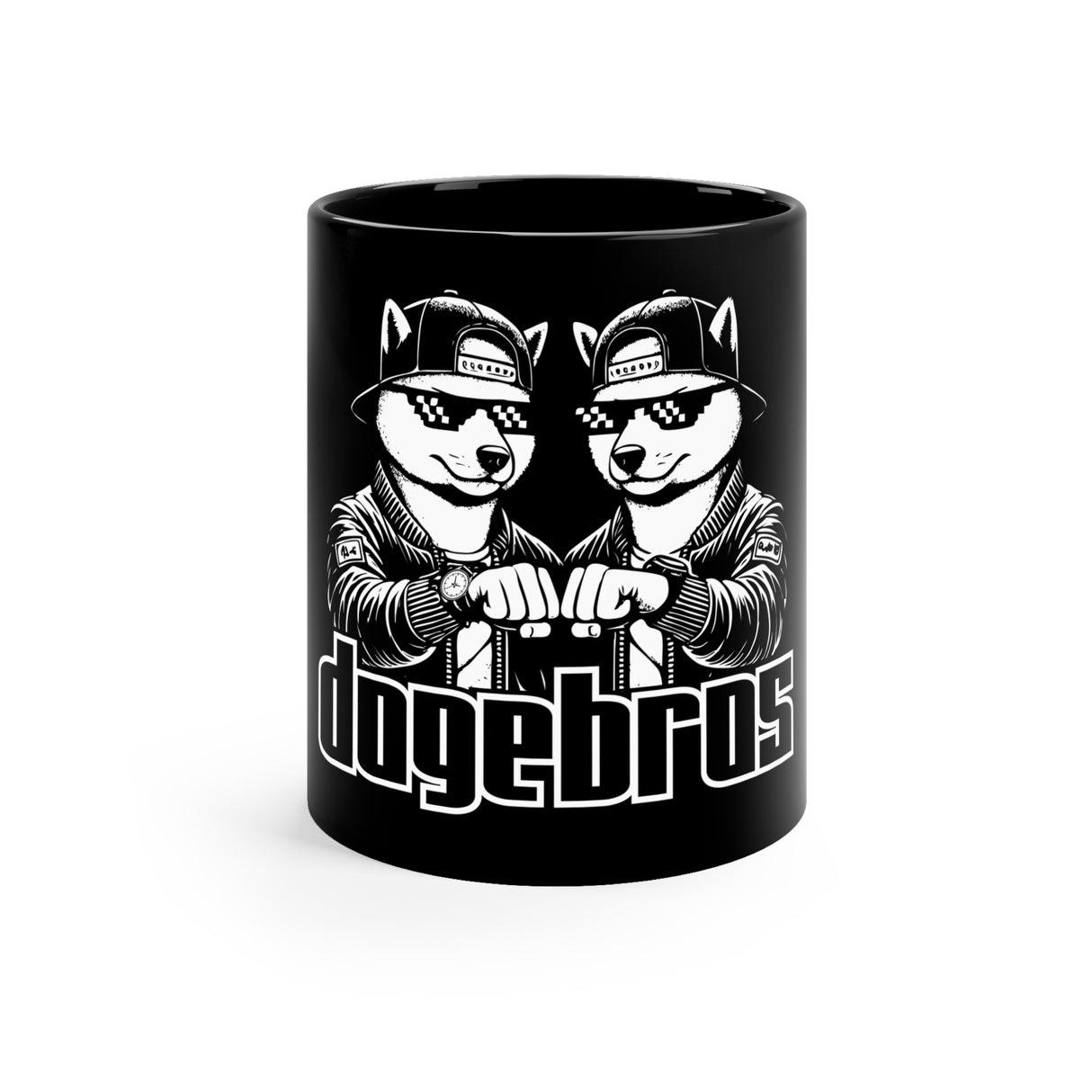 DOGEBROS Cool Coffee Mug | 11oz Black Cup for Dog Lovers, Gift for Him, Unique Office Mug, Fun Pet Lover Gift, Unique Coffee Cup