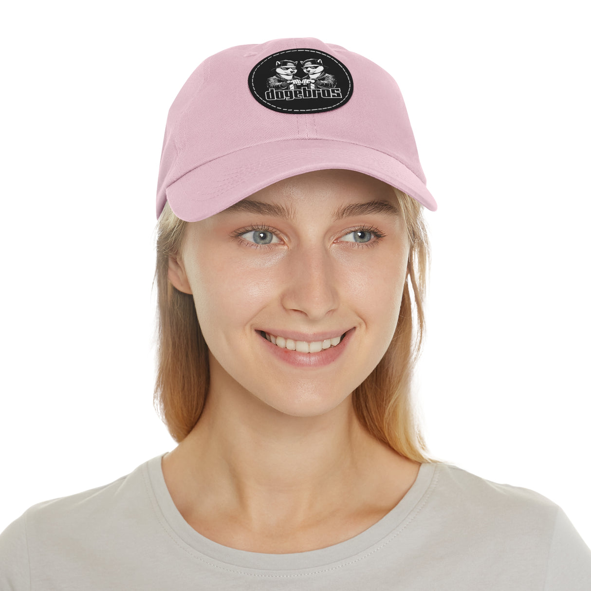 DOGEBROS Stylish Hat with Leather Patch, Casual Cap, Unique Gift for Dads, Trendy Accessories, Perfect for Everyday Wear or Special Occasions