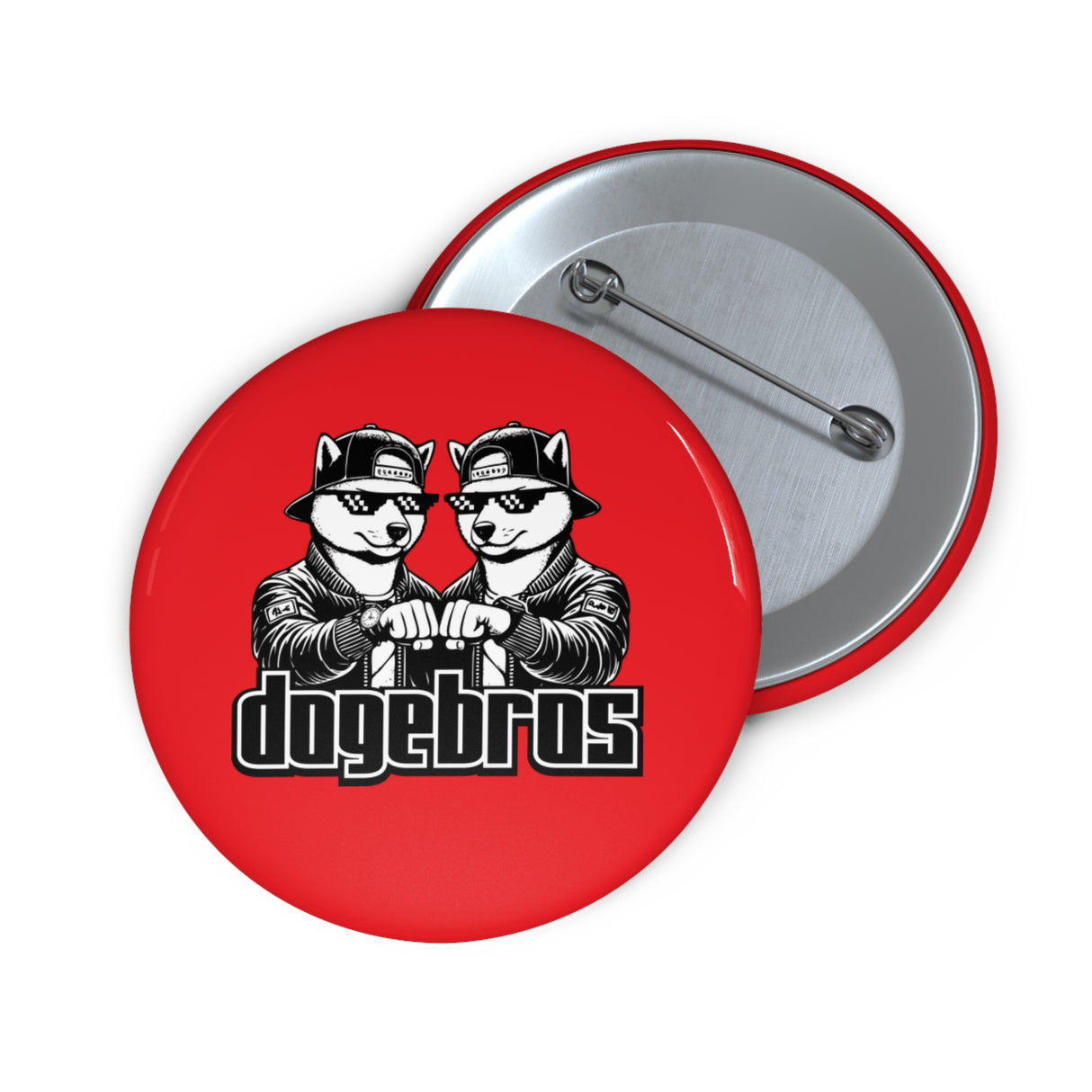 DOGEBROS Pin Buttons, Fun Badges for Gifts, Stylish Friends Accessories, Collectible Pins, Unique Party Favors - RED