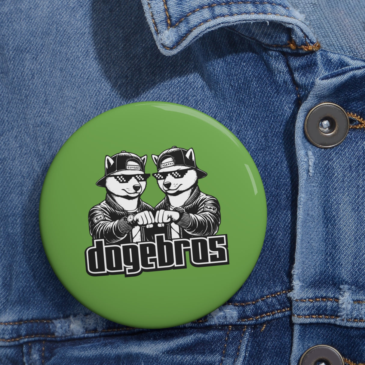 DOGEBROS Pin Buttons, Fun Badges for Gifts, Stylish Friends Accessories, Collectible Pins, Unique Party Favors - GREEN