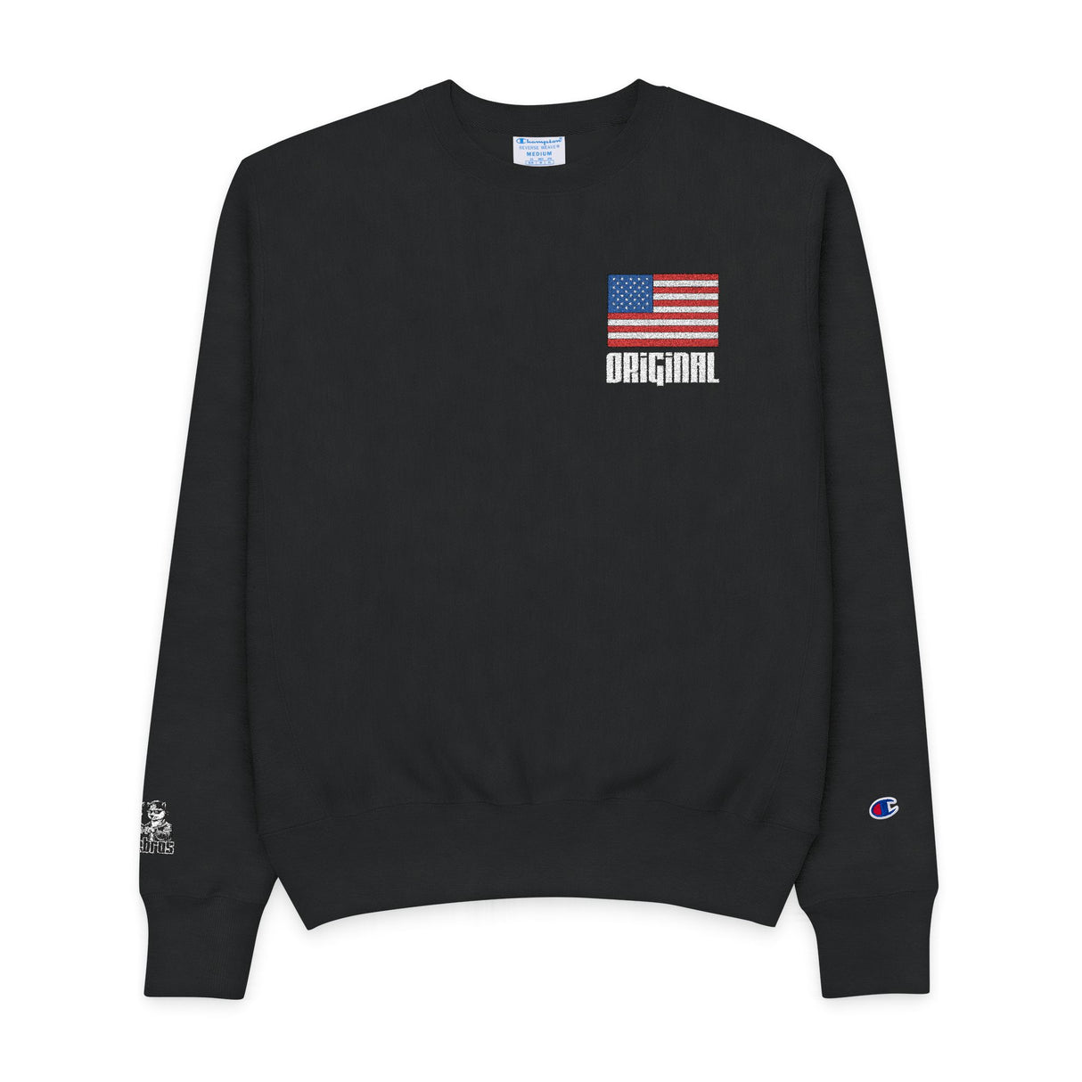 DOGEBROS "ORIGINAL USA" American Flag Champion Crewneck Sweatshirt, Casual Wear, Gift for him, Patriotic Apparel, Cozy Sweatshirt, Fourth of July
