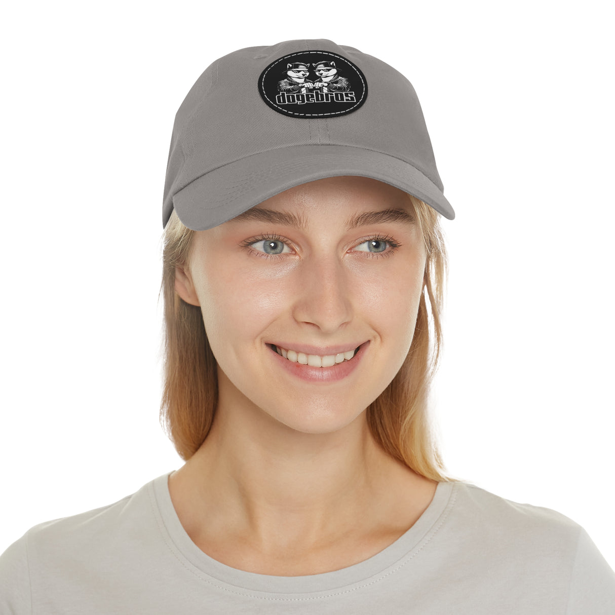 DOGEBROS Stylish Hat with Leather Patch, Casual Cap, Unique Gift for Dads, Trendy Accessories, Perfect for Everyday Wear or Special Occasions