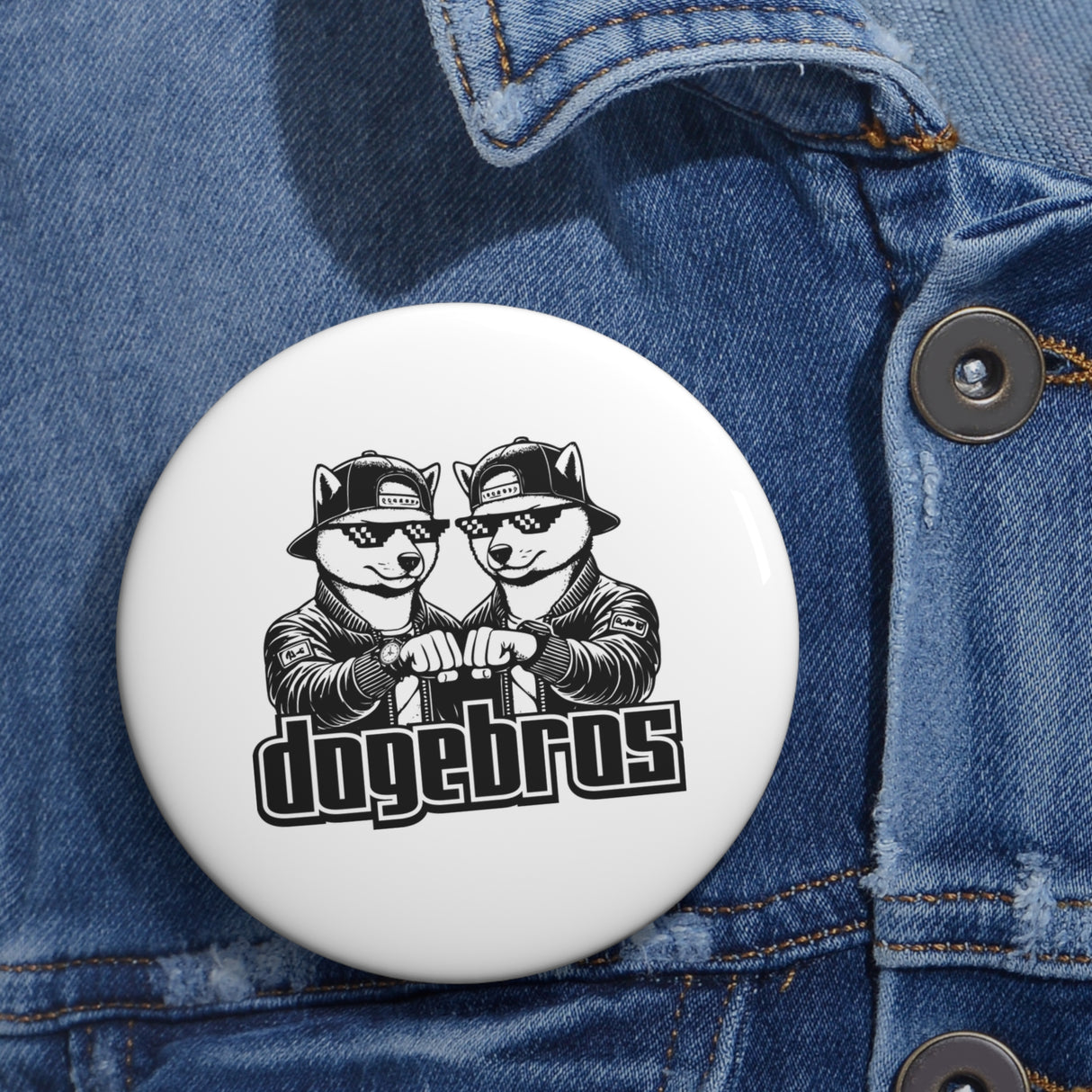 DOGEBROS Pin Buttons, Fun Badges for Gifts, Stylish Friends Accessories, Collectible Pins, Unique Party Favors - WHITE