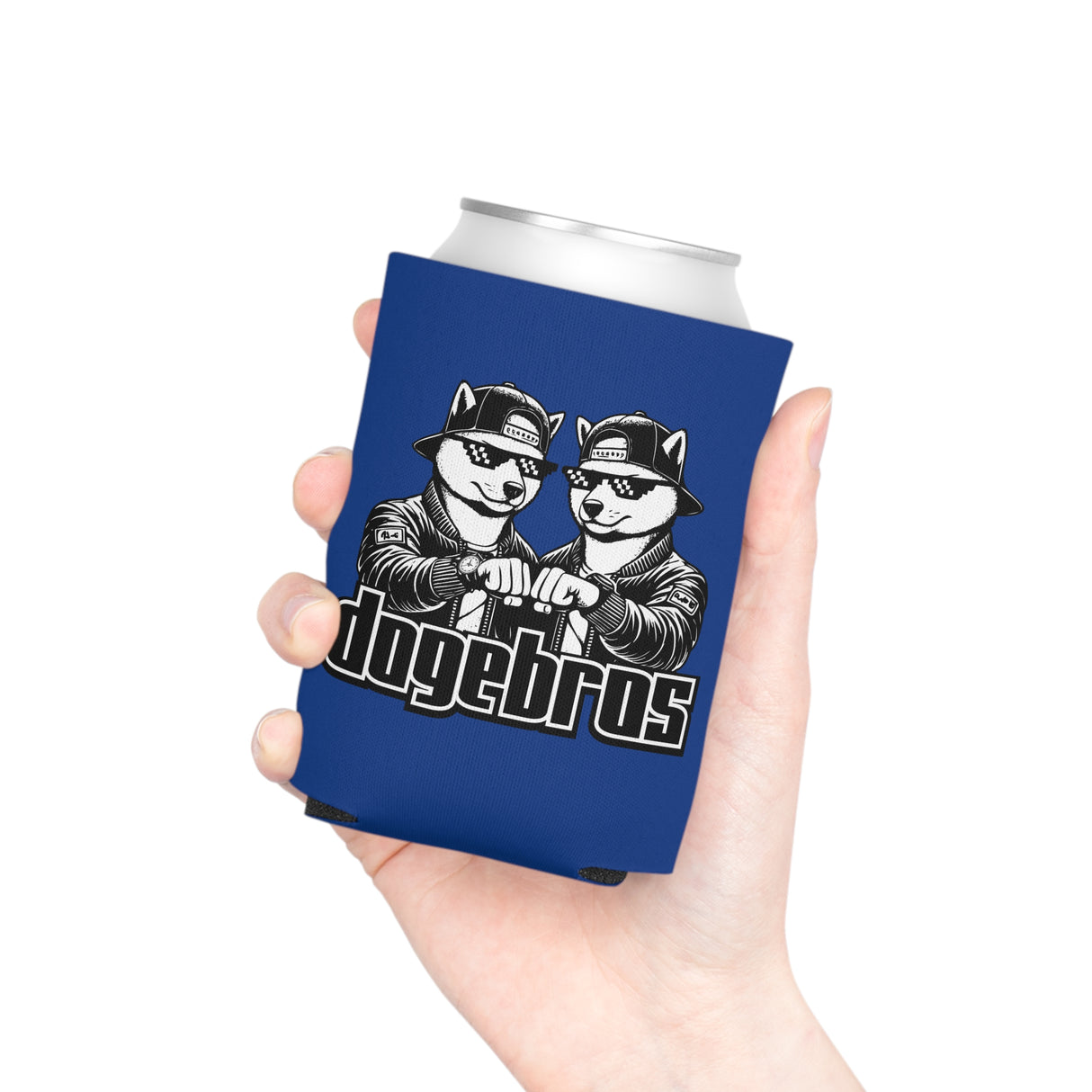 DOGEBROS Funny Can Cooler, Dog-Themed Party Favors, Perfect for BBQs, Tailgates, Gifts for Dog Lovers, Unique Drink Holder - DARK BLUE