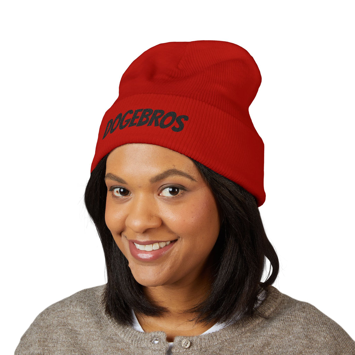 DOGEBROS Stylish Embroidered Beanie for Trendsetters, Cozy Winter Hat, Perfect Gift for DOGEBROS Fans, Unique Fashion Accessory, Unisex Headwear