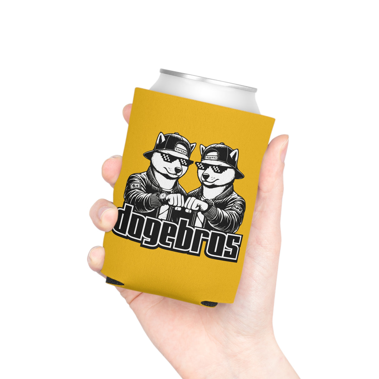 DOGEBROS Funny Can Cooler, Dog-Themed Party Favors, Perfect for BBQs, Tailgates, Gifts for Dog Lovers, Unique Drink Holder - YELLOW