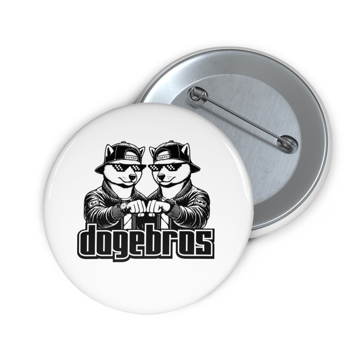 DOGEBROS Pin Buttons, Fun Badges for Gifts, Stylish Friends Accessories, Collectible Pins, Unique Party Favors - WHITE