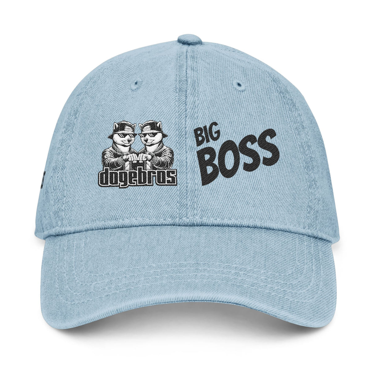 DOGEBROS "BIG BOSS" Embroidered Denim Hat for Bosses | Stylish Casual Cap | Gift for Dads, Graduates, or Best Friends | Trendy Soft Blue Cap