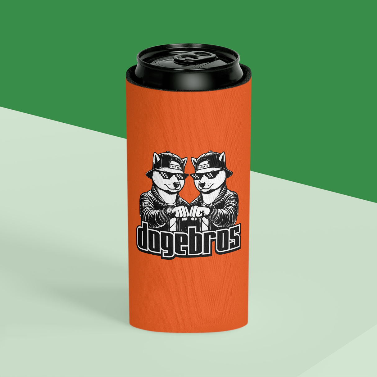 DOGEBROS Funny Can Cooler, Dog-Themed Party Favors, Perfect for BBQs, Tailgates, Gifts for Dog Lovers, Unique Drink Holder - ORANGE