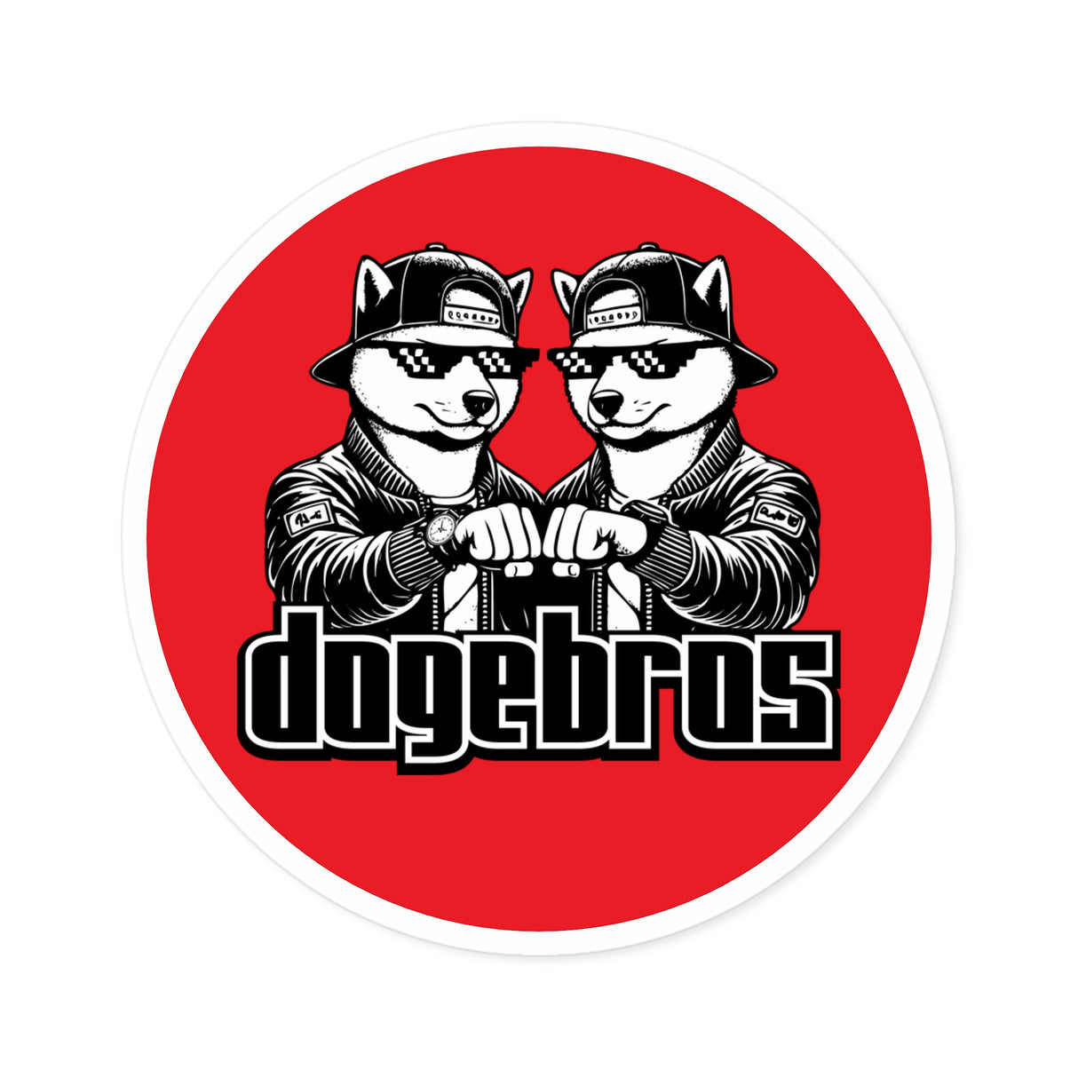 DOGEBROS "COOL ROUND" Stickers | Fun Laptop Decals, Unique Party Favors, Trendy Car Stickers, Gift for Dog Lovers