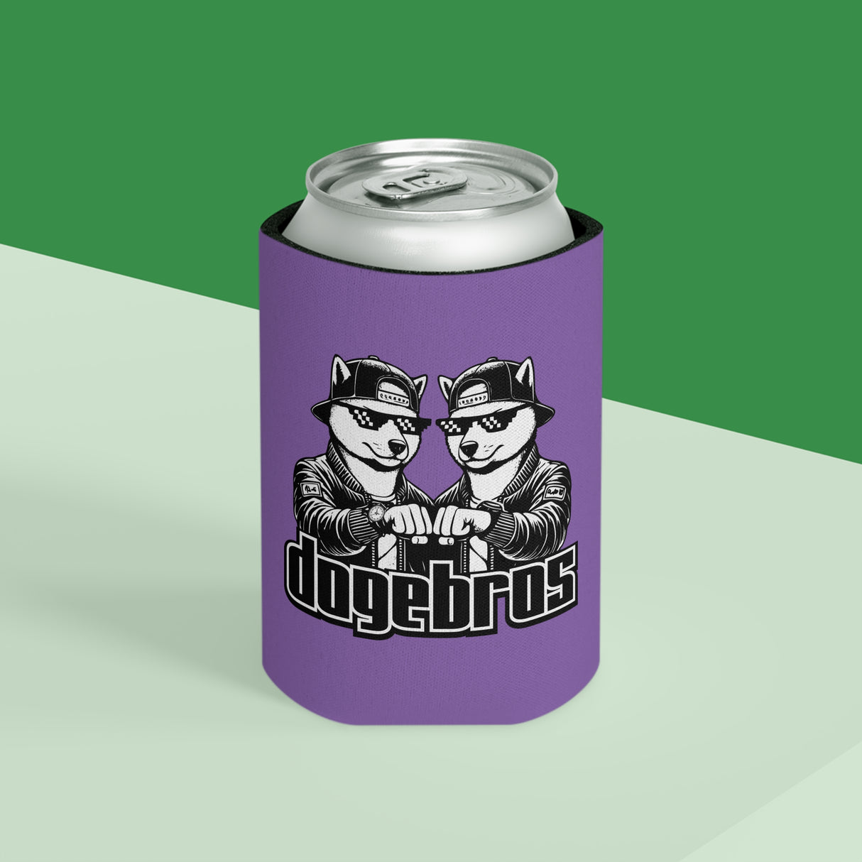 DOGEBROS Funny Can Cooler, Dog-Themed Party Favors, Perfect for BBQs, Tailgates, Gifts for Dog Lovers, Unique Drink Holder - LIGHT PURPLE