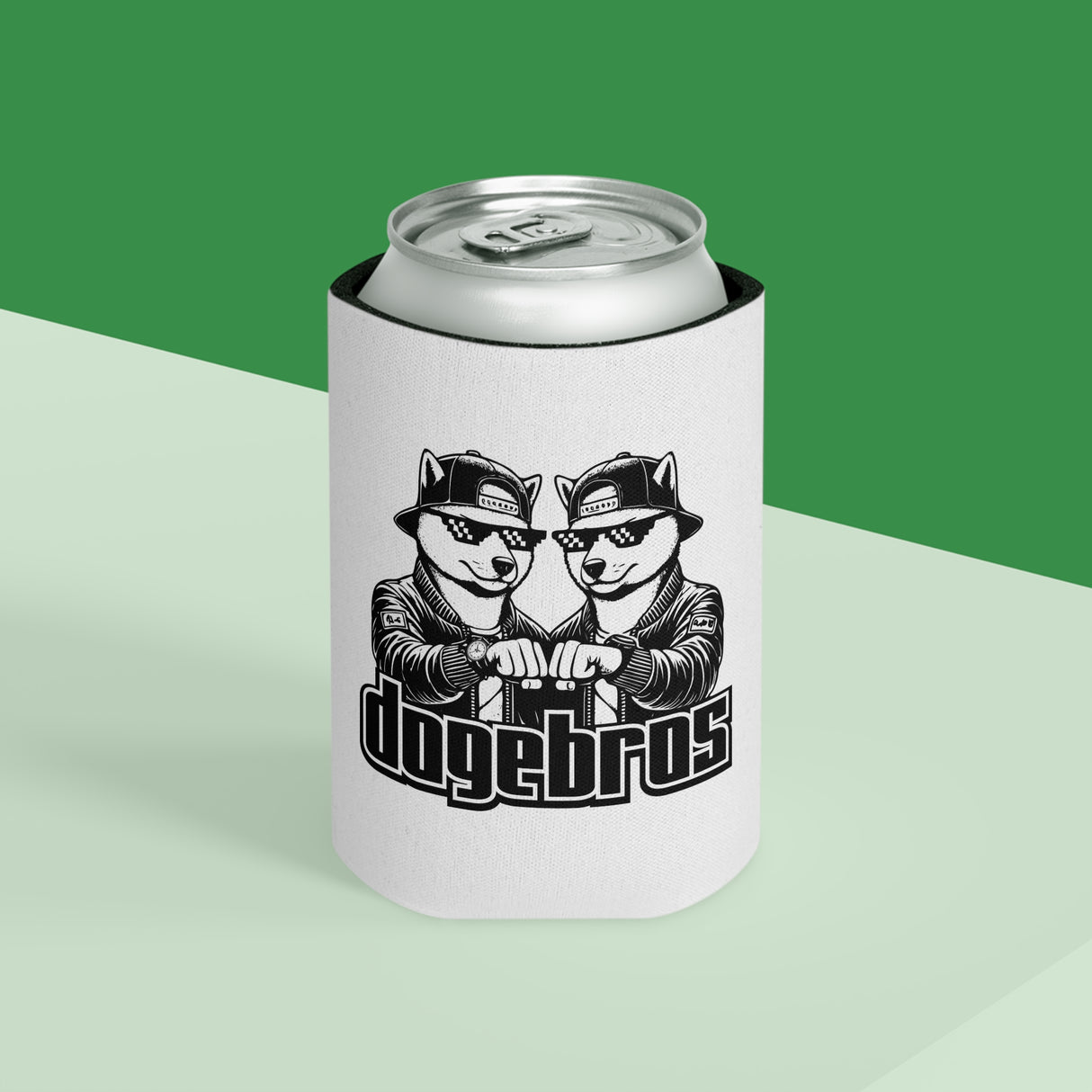 DOGEBROS Funny Can Cooler, Dog-Themed Party Favors, Perfect for BBQs, Tailgates, Gifts for Dog Lovers, Unique Drink Holder - WHITE