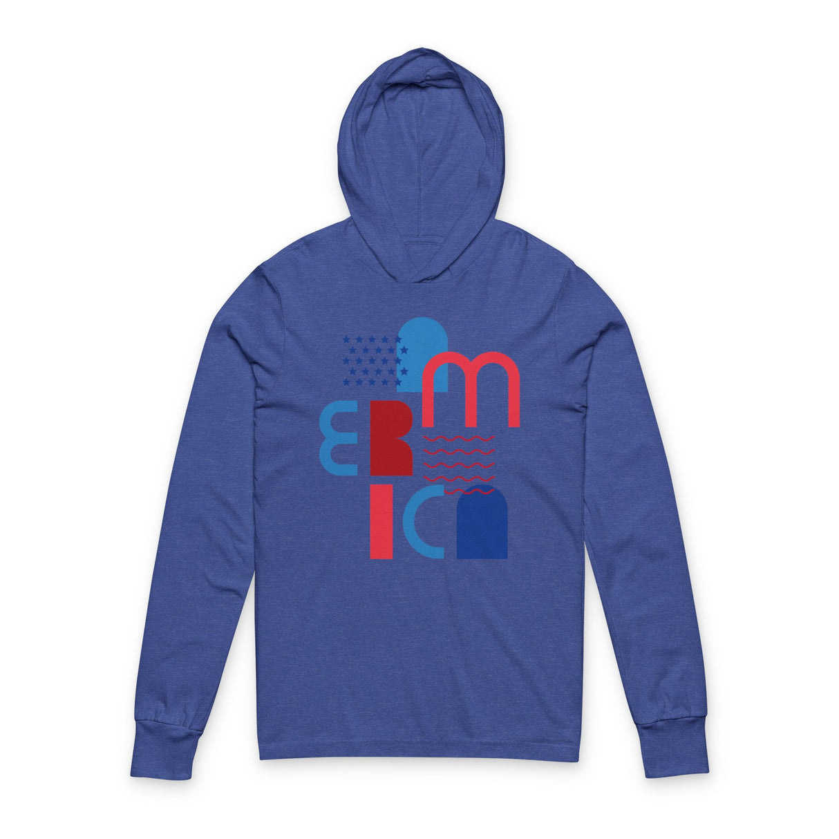 DOGEBROS Unisex Hooded Long Sleeve Tee with Abstract Design, Casual Tee, Gift for Her/Him, Summer Wear, Outdoor Apparel, Trendy Streetwear