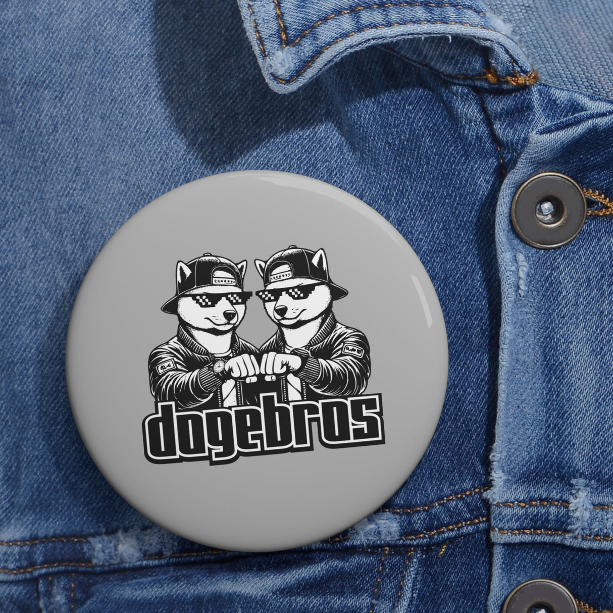 DOGEBROS Pin Buttons, Fun Badges for Gifts, Stylish Friends Accessories, Collectible Pins, Unique Party Favors - LIGHT GREY