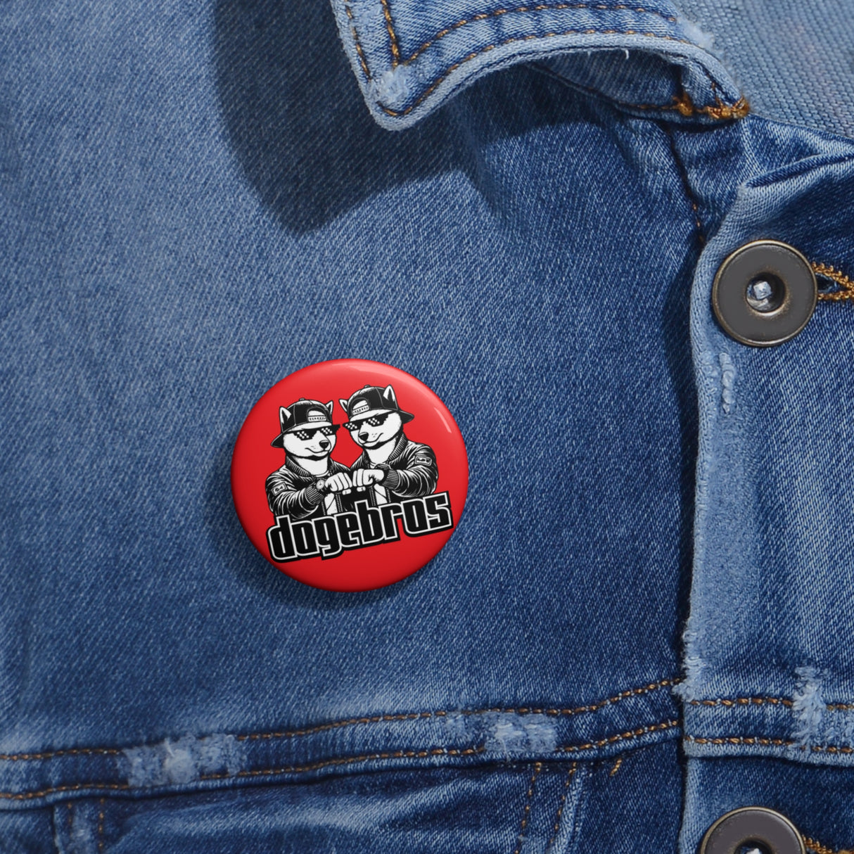 DOGEBROS Pin Buttons, Fun Badges for Gifts, Stylish Friends Accessories, Collectible Pins, Unique Party Favors - RED