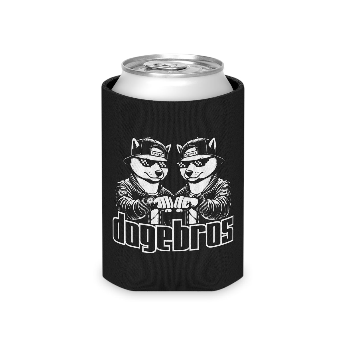 DOGEBROS Funny Can Cooler, Dog-Themed Party Favors, Perfect for BBQs, Tailgates, Gifts for Dog Lovers, Unique Drink Holder - BLACK