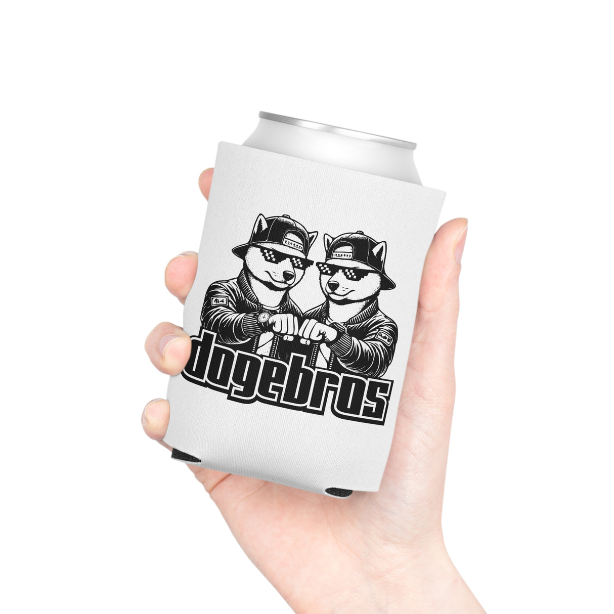 DOGEBROS Funny Can Cooler, Dog-Themed Party Favors, Perfect for BBQs, Tailgates, Gifts for Dog Lovers, Unique Drink Holder - WHITE