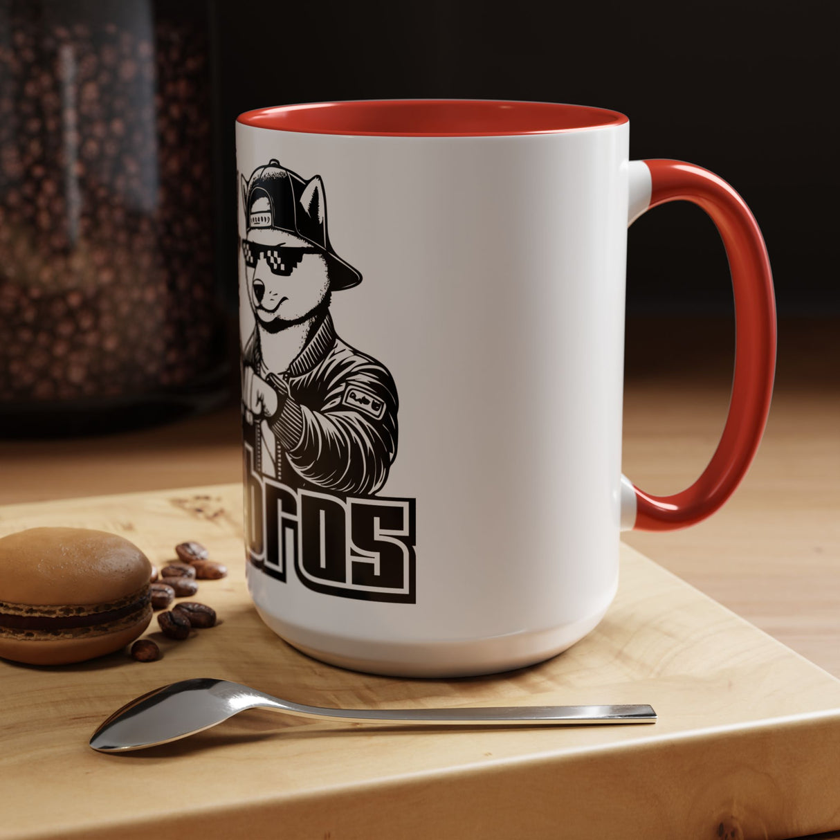 DOGEBROS Coffee Mug, Funny Dog Mug, Gift for Dog Lovers, Unique Cat Mug, Cool Pet Lover Cup, Black Handle Ceramic Mug