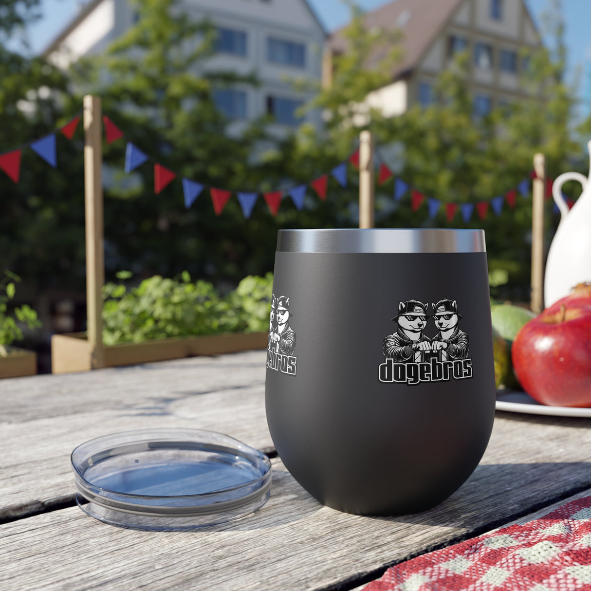 DOGEBROS Copper Insulated Travel Cup, Funny Gift for Friends, Unique Mug for Parties, Stylish Wine Tumbler, Great for Outdoor Adventures