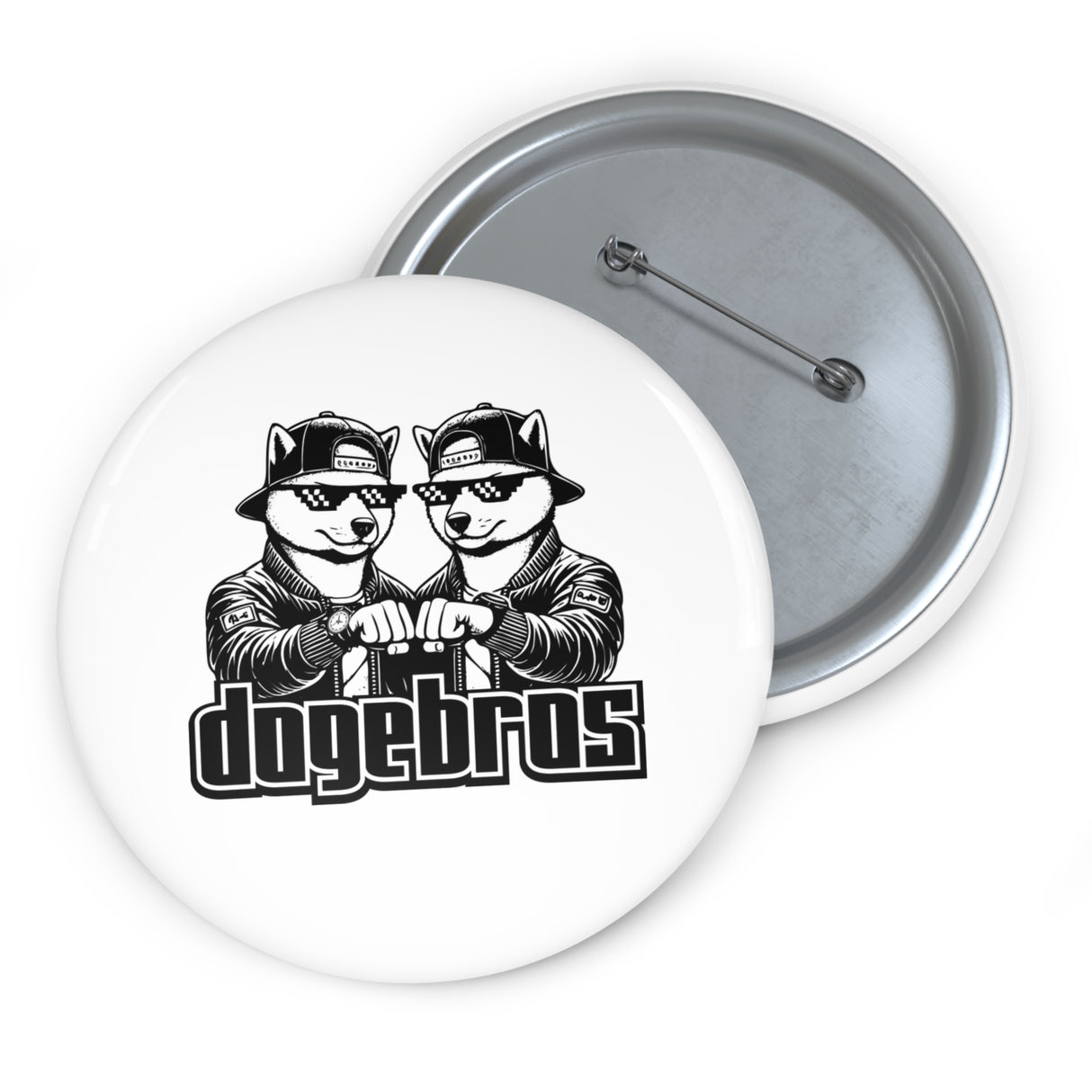 DOGEBROS Pin Buttons, Fun Badges for Gifts, Stylish Friends Accessories, Collectible Pins, Unique Party Favors - WHITE