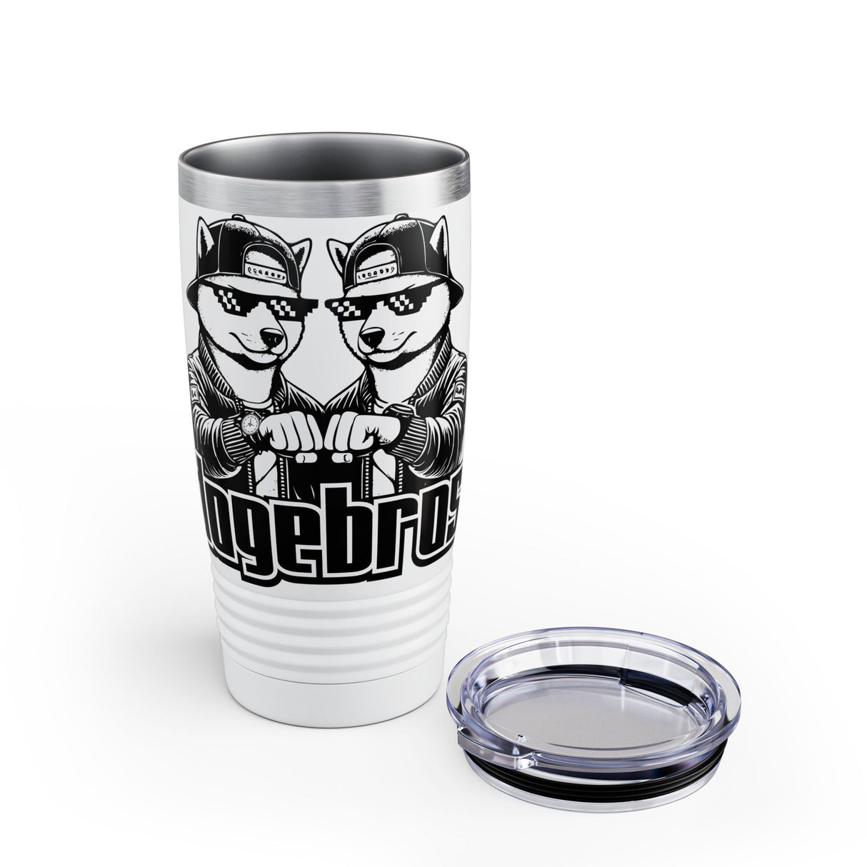 DOGEBROS "COOL" Ringneck Tumbler, 20oz - Perfect Gift for Dog Lovers, Travel Mug, Insulated Drinkware, Unique Coffee Cup, Funny Pet-Themed