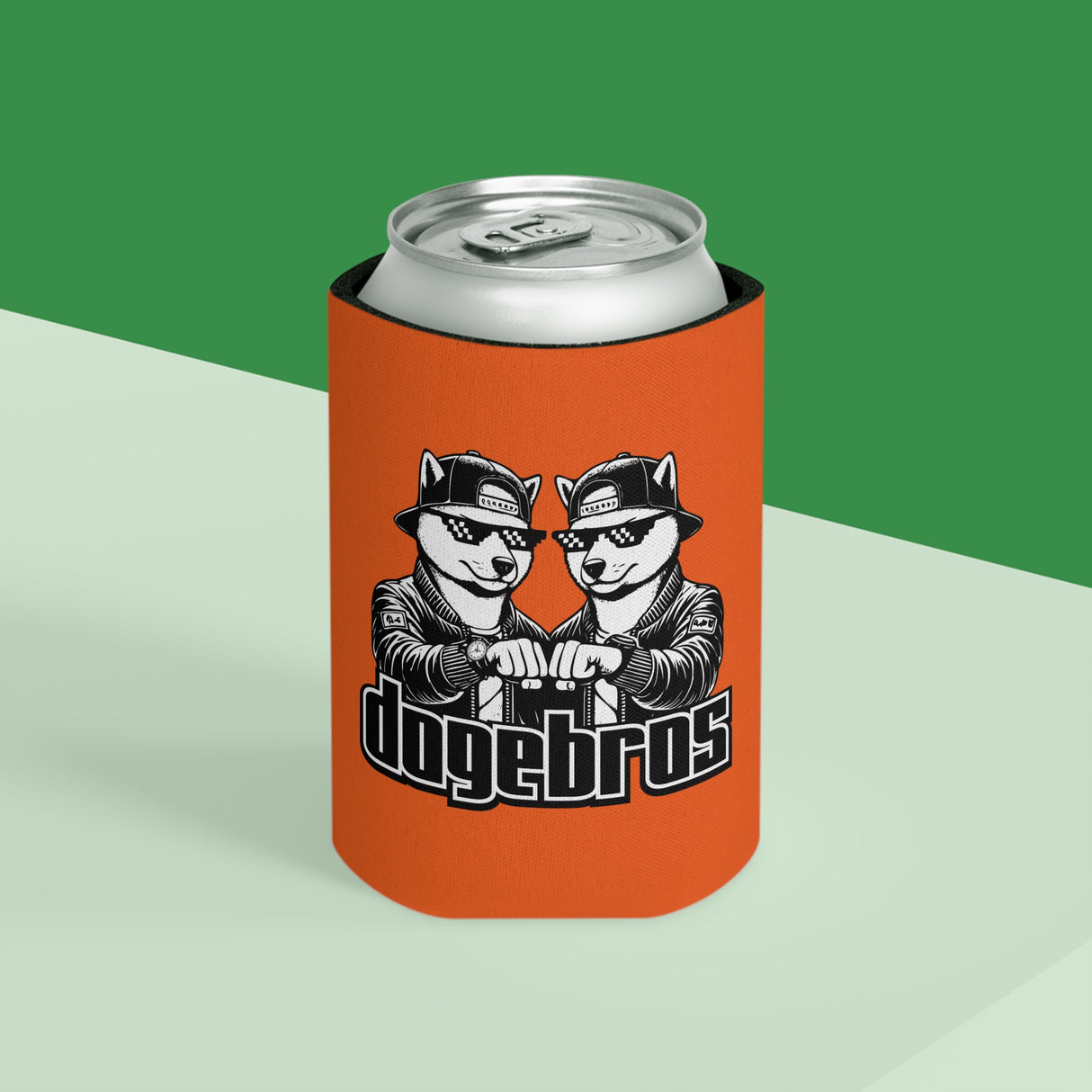 DOGEBROS Funny Can Cooler, Dog-Themed Party Favors, Perfect for BBQs, Tailgates, Gifts for Dog Lovers, Unique Drink Holder - ORANGE