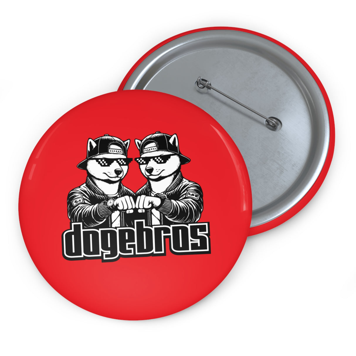 DOGEBROS Pin Buttons, Fun Badges for Gifts, Stylish Friends Accessories, Collectible Pins, Unique Party Favors - RED