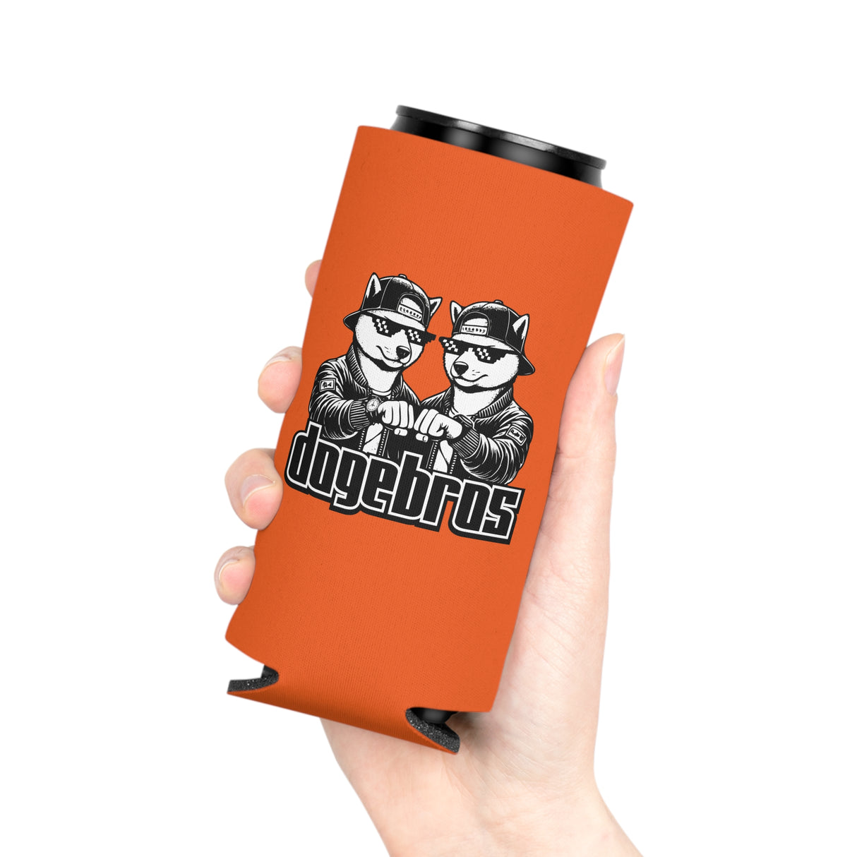 DOGEBROS Funny Can Cooler, Dog-Themed Party Favors, Perfect for BBQs, Tailgates, Gifts for Dog Lovers, Unique Drink Holder - ORANGE