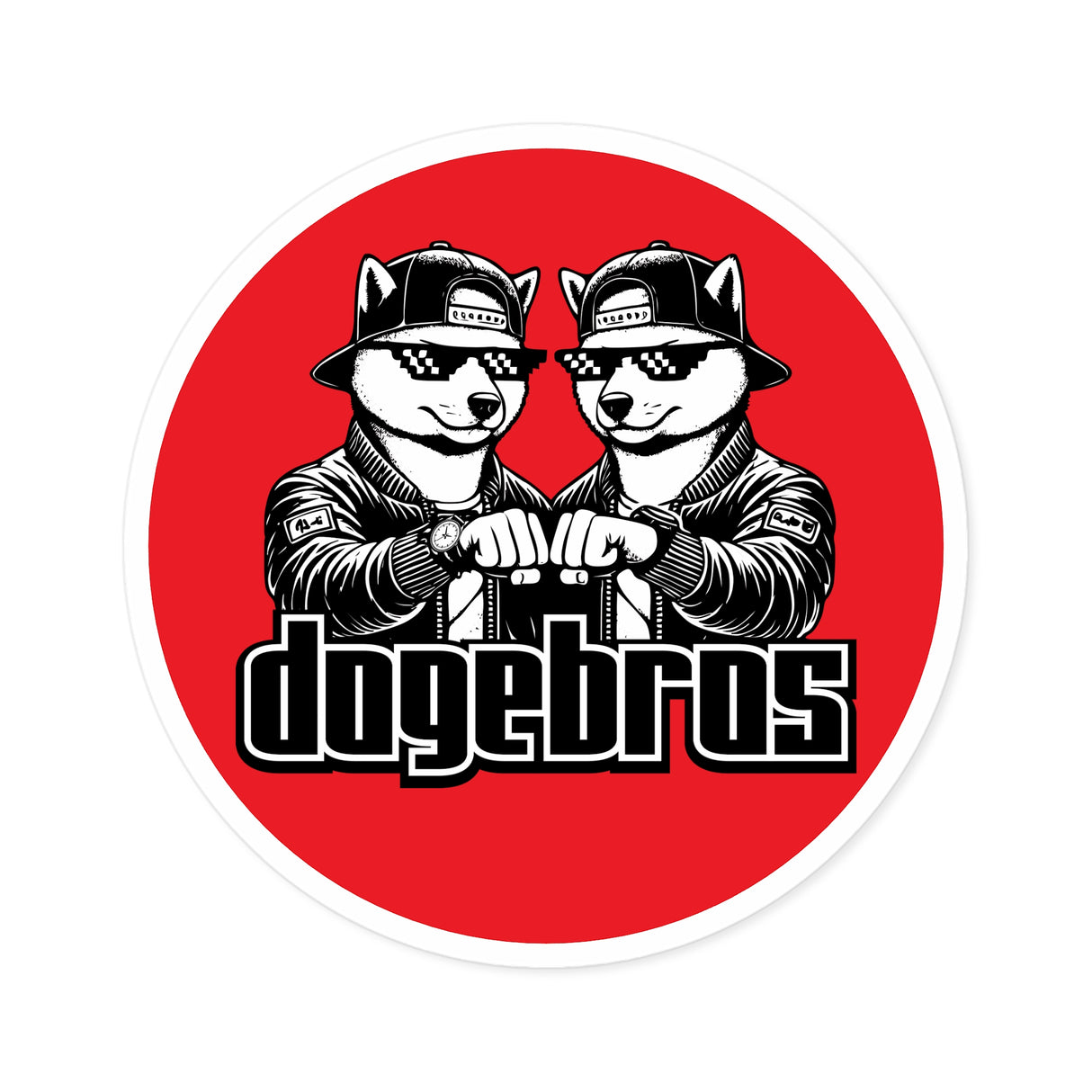 DOGEBROS "COOL ROUND" Stickers | Fun Laptop Decals, Unique Party Favors, Trendy Car Stickers, Gift for Dog Lovers