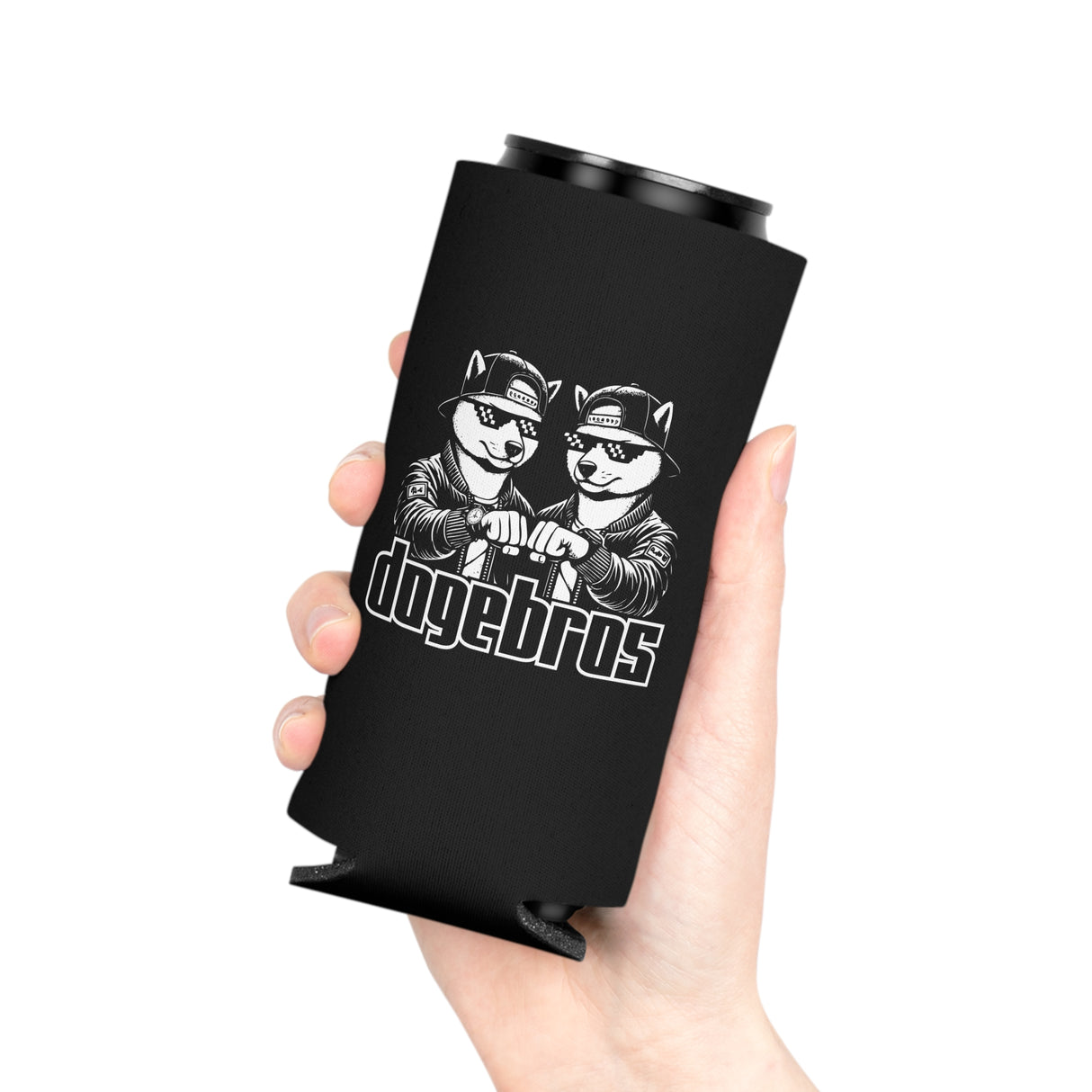 DOGEBROS Funny Can Cooler, Dog-Themed Party Favors, Perfect for BBQs, Tailgates, Gifts for Dog Lovers, Unique Drink Holder - BLACK