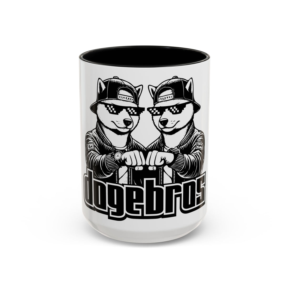 DOGEBROS Coffee Mug, Funny Dog Mug, Gift for Dog Lovers, Unique Cat Mug, Cool Pet Lover Cup, Black Handle Ceramic Mug