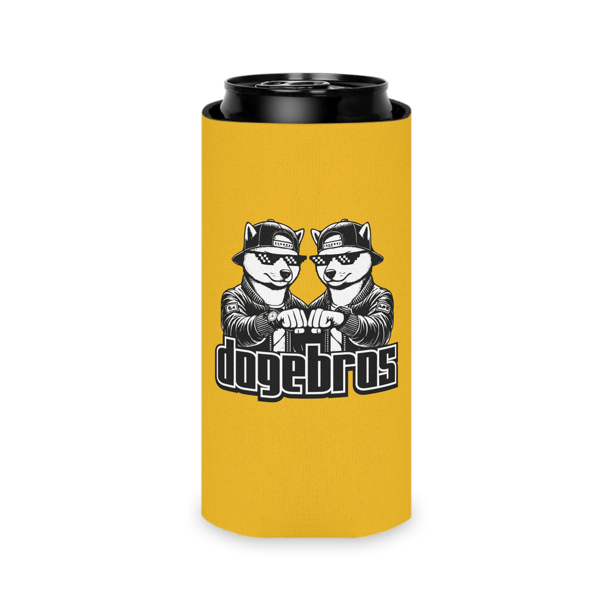 DOGEBROS Funny Can Cooler, Dog-Themed Party Favors, Perfect for BBQs, Tailgates, Gifts for Dog Lovers, Unique Drink Holder - YELLOW