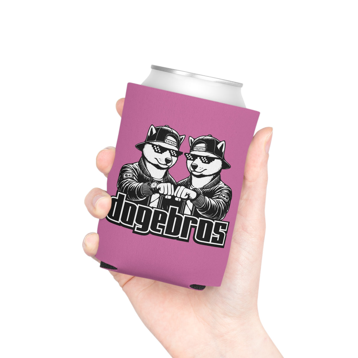 DOGEBROS Funny Can Cooler, Dog-Themed Party Favors, Perfect for BBQs, Tailgates, Gifts for Dog Lovers, Unique Drink Holder - LIGHT PINK
