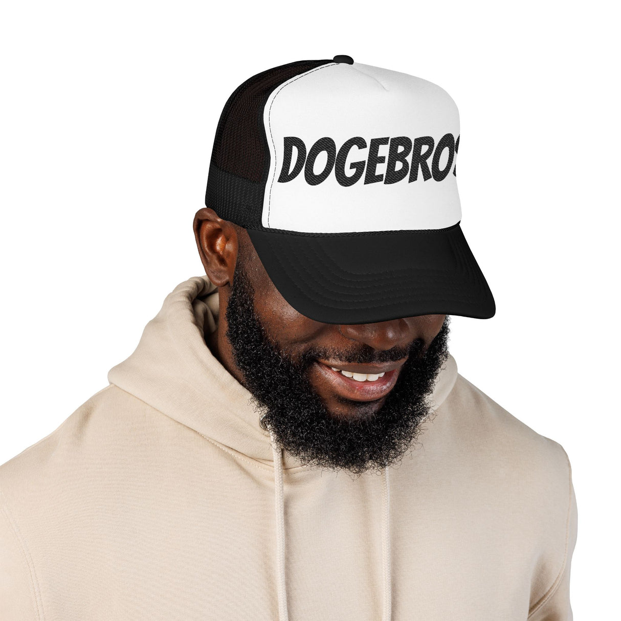 DOGEBROS Trendy Foam Trucker Hat | Stylish Embroidered Dogebros Cap, Summer Accessory, Streetwear Fashion, Gift for Him, Casual Headwear