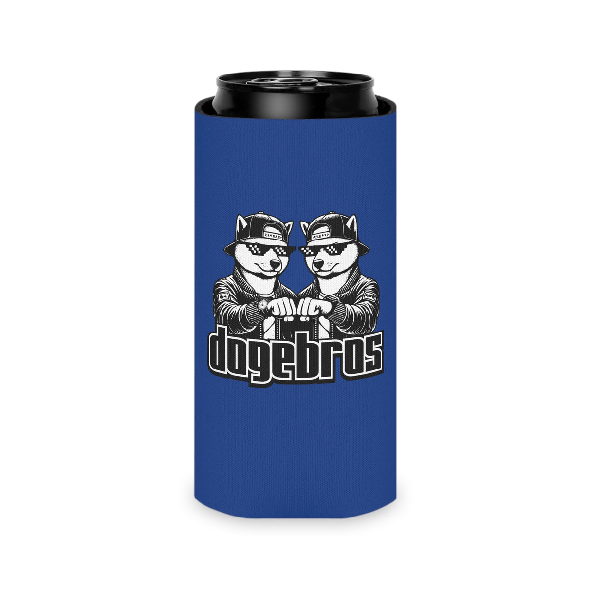 DOGEBROS Funny Can Cooler, Dog-Themed Party Favors, Perfect for BBQs, Tailgates, Gifts for Dog Lovers, Unique Drink Holder - DARK BLUE