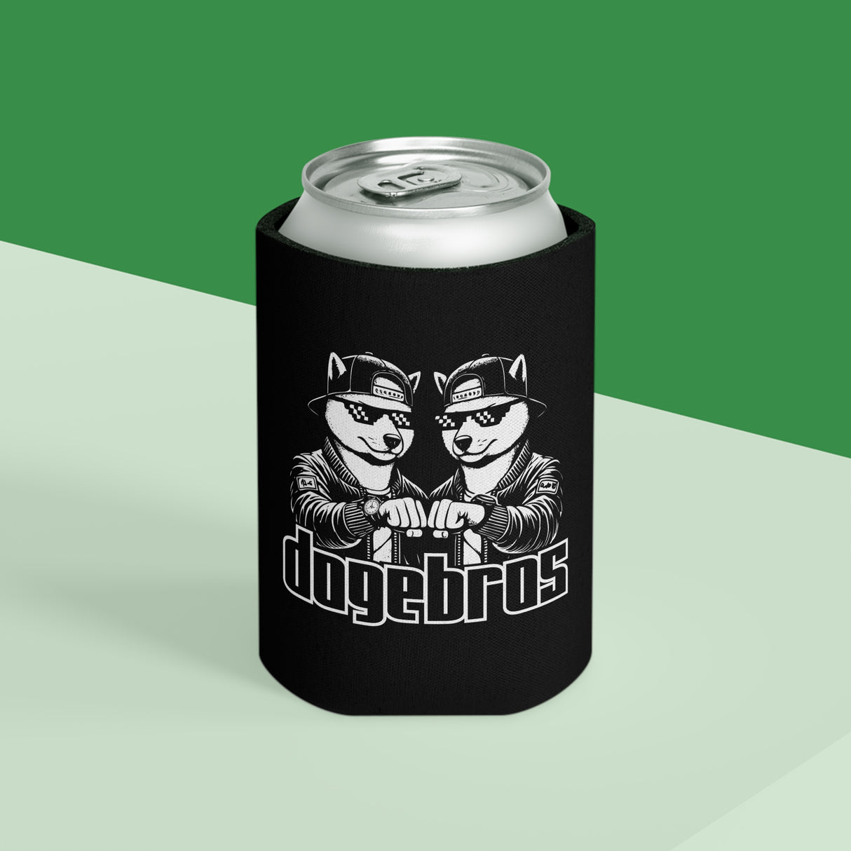 DOGEBROS Funny Can Cooler, Dog-Themed Party Favors, Perfect for BBQs, Tailgates, Gifts for Dog Lovers, Unique Drink Holder - BLACK