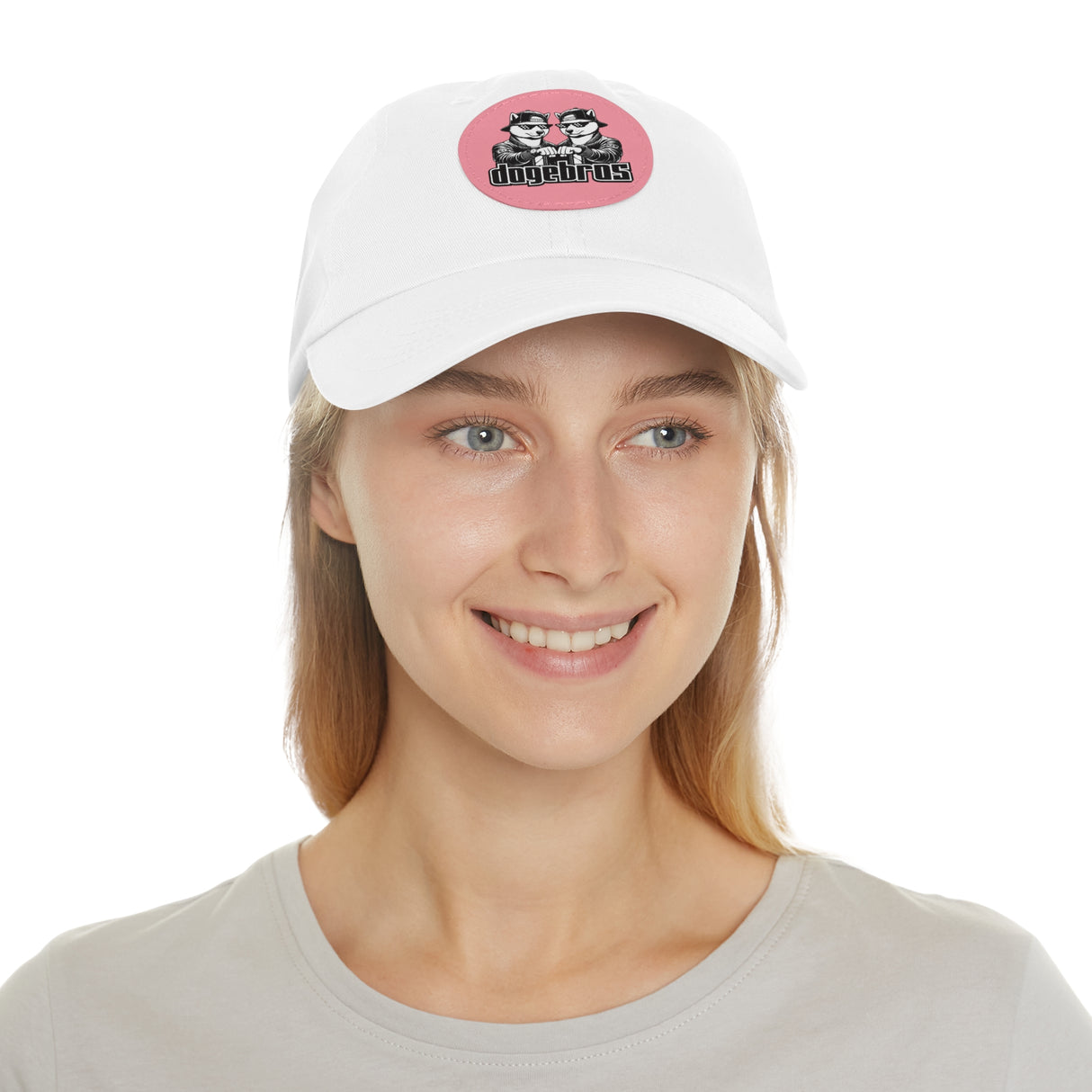 DOGEBROS Stylish Hat with Leather Patch, Casual Cap, Unique Gift for Dads, Trendy Accessories, Perfect for Everyday Wear or Special Occasions
