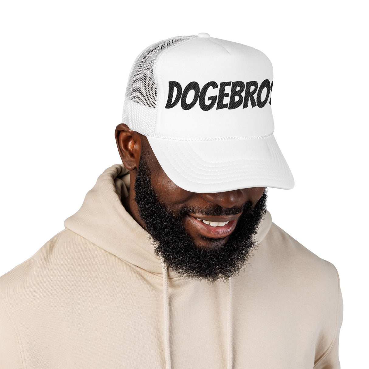 DOGEBROS Trendy Foam Trucker Hat | Stylish Embroidered Dogebros Cap, Summer Accessory, Streetwear Fashion, Gift for Him, Casual Headwear