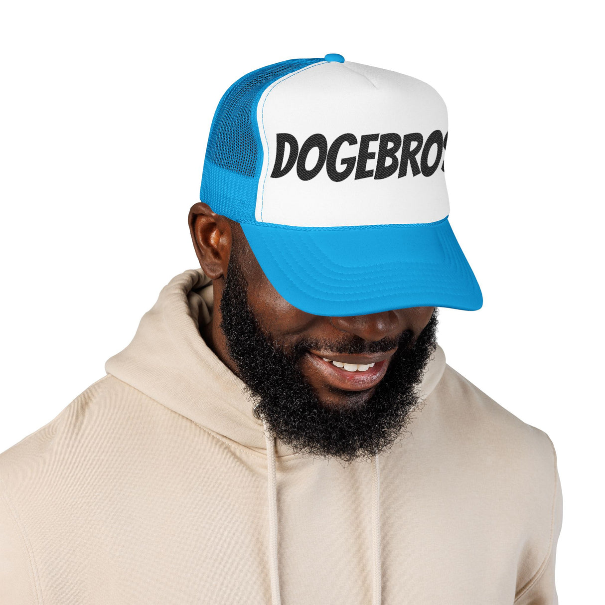 DOGEBROS Trendy Foam Trucker Hat | Stylish Embroidered Dogebros Cap, Summer Accessory, Streetwear Fashion, Gift for Him, Casual Headwear